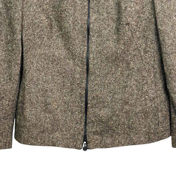 Akris Punto Made in Italy Size 8 Tweed Zip Up Wool Silk Blend Jacket - Picture 4 of 9